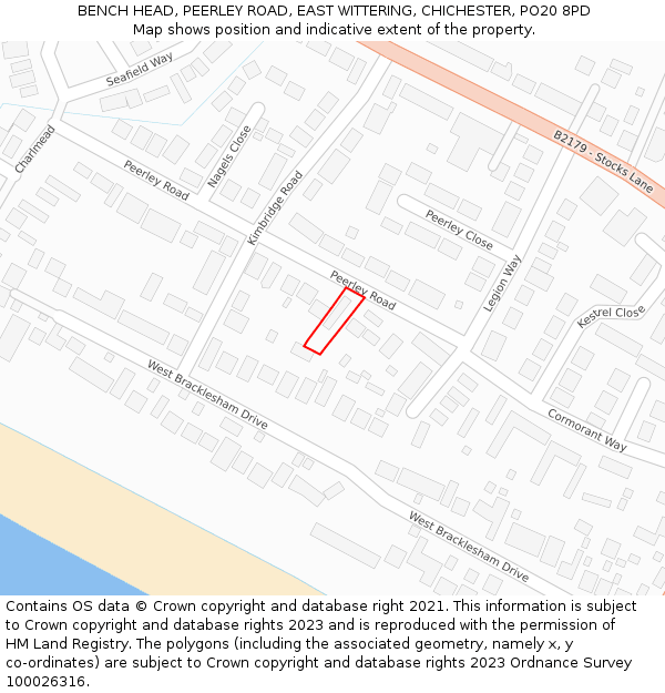 BENCH HEAD, PEERLEY ROAD, EAST WITTERING, CHICHESTER, PO20 8PD: Location map and indicative extent of plot