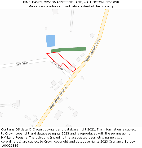 BINCLEAVES, WOODMANSTERNE LANE, WALLINGTON, SM6 0SR: Location map and indicative extent of plot