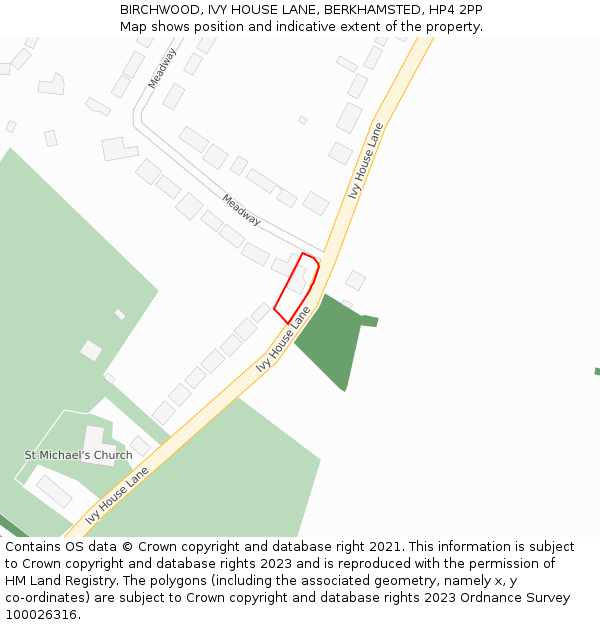 BIRCHWOOD, IVY HOUSE LANE, BERKHAMSTED, HP4 2PP: Location map and indicative extent of plot