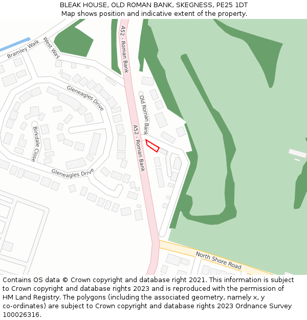 BLEAK HOUSE, OLD ROMAN BANK, SKEGNESS, PE25 1DT: Location map and indicative extent of plot