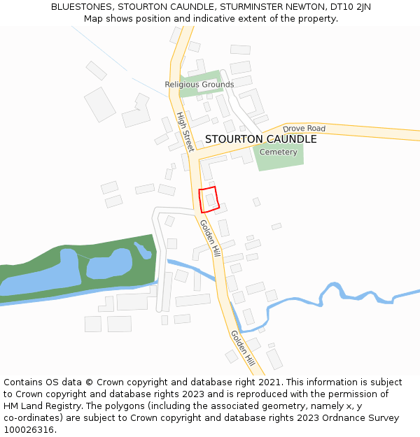 BLUESTONES, STOURTON CAUNDLE, STURMINSTER NEWTON, DT10 2JN: Location map and indicative extent of plot