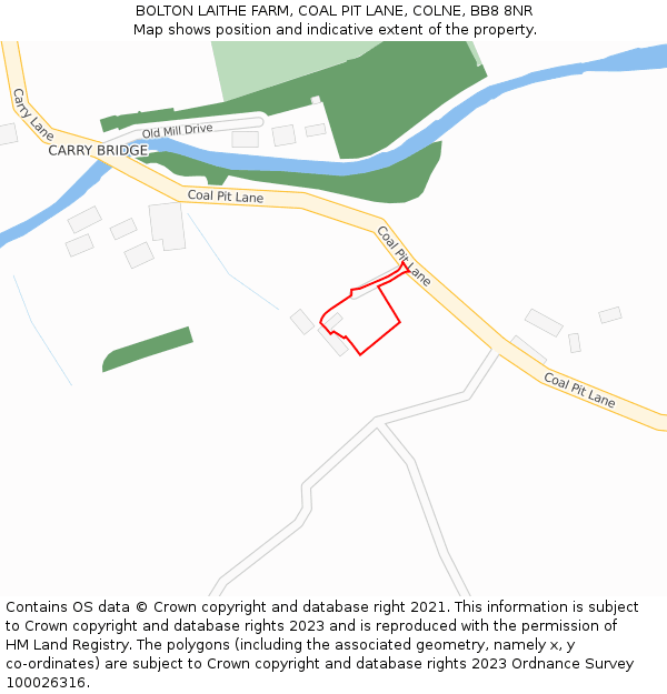 BOLTON LAITHE FARM, COAL PIT LANE, COLNE, BB8 8NR: Location map and indicative extent of plot
