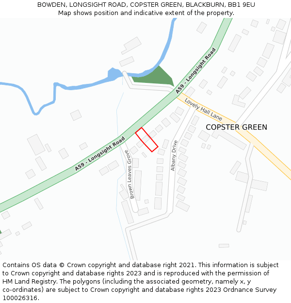 BOWDEN, LONGSIGHT ROAD, COPSTER GREEN, BLACKBURN, BB1 9EU: Location map and indicative extent of plot