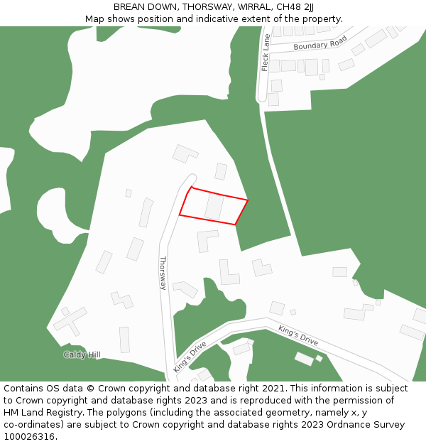 BREAN DOWN, THORSWAY, WIRRAL, CH48 2JJ: Location map and indicative extent of plot