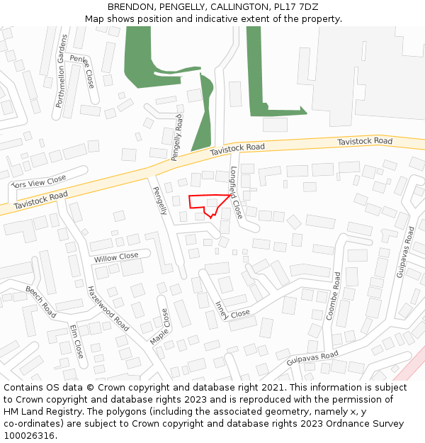 BRENDON, PENGELLY, CALLINGTON, PL17 7DZ: Location map and indicative extent of plot