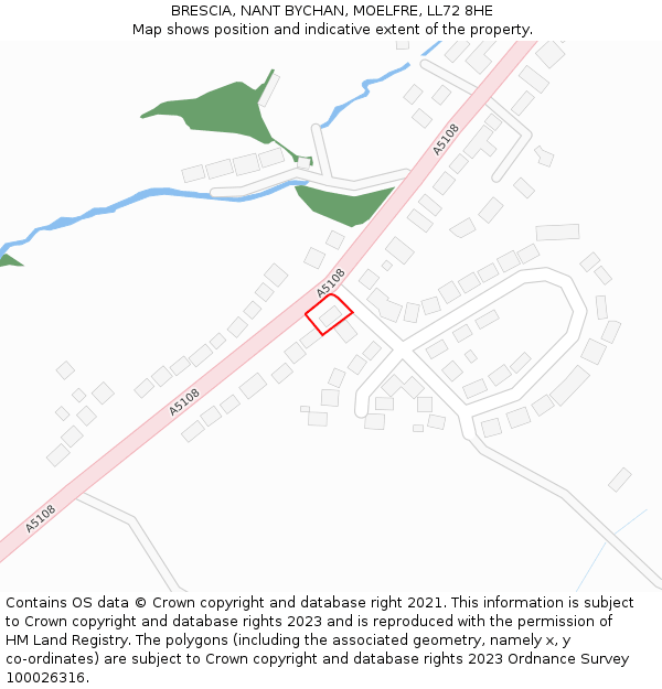 BRESCIA, NANT BYCHAN, MOELFRE, LL72 8HE: Location map and indicative extent of plot