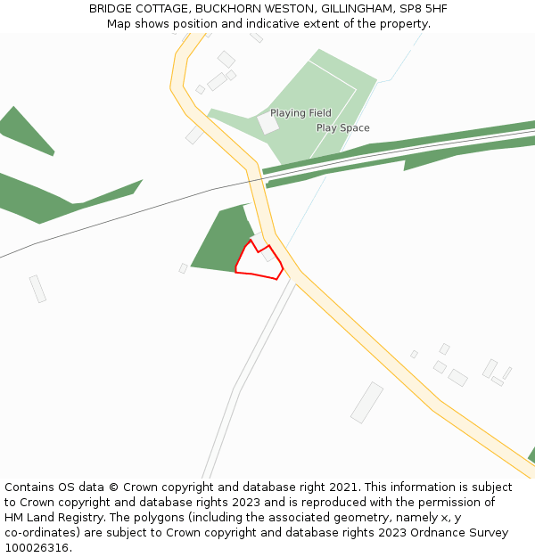 BRIDGE COTTAGE, BUCKHORN WESTON, GILLINGHAM, SP8 5HF: Location map and indicative extent of plot