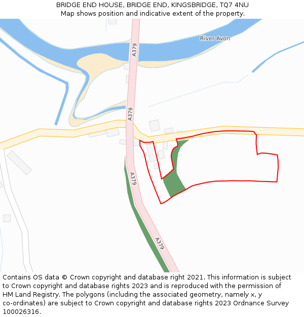 BRIDGE END HOUSE, BRIDGE END, KINGSBRIDGE, TQ7 4NU: Location map and indicative extent of plot