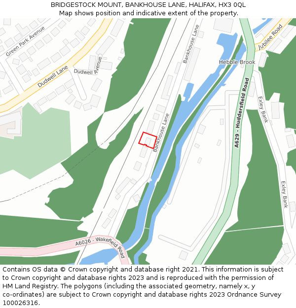BRIDGESTOCK MOUNT, BANKHOUSE LANE, HALIFAX, HX3 0QL: Location map and indicative extent of plot