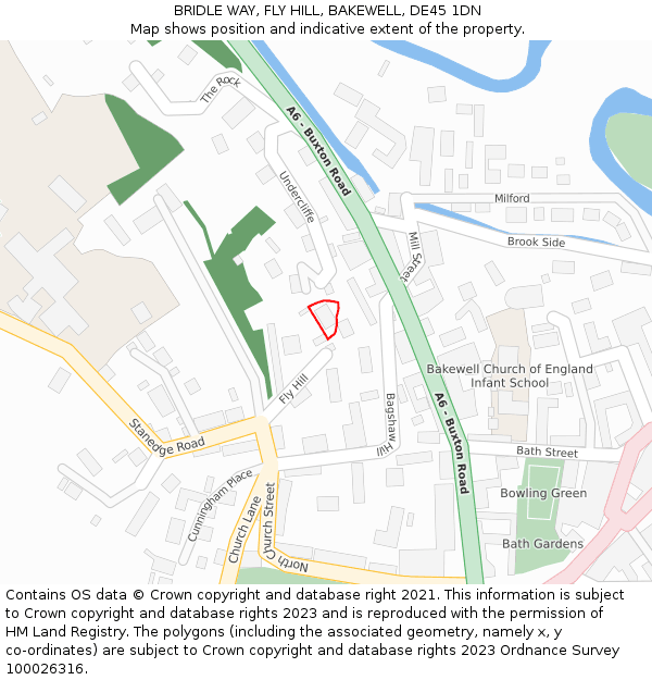 BRIDLE WAY, FLY HILL, BAKEWELL, DE45 1DN: Location map and indicative extent of plot