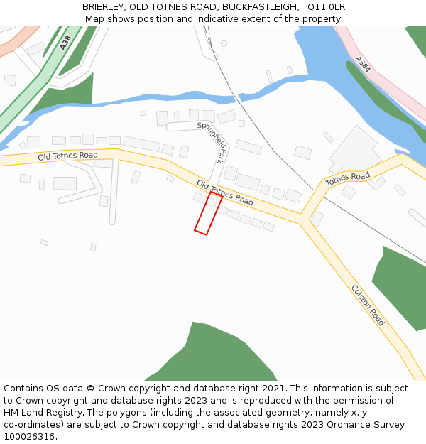 BRIERLEY, OLD TOTNES ROAD, BUCKFASTLEIGH, TQ11 0LR: Location map and indicative extent of plot