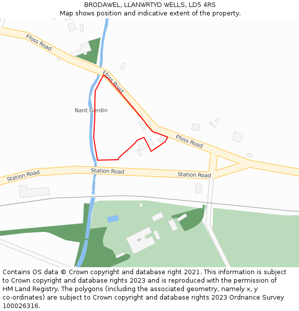 BRODAWEL, LLANWRTYD WELLS, LD5 4RS: Location map and indicative extent of plot