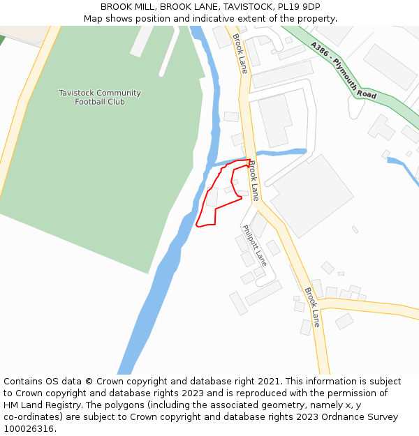 BROOK MILL, BROOK LANE, TAVISTOCK, PL19 9DP: Location map and indicative extent of plot
