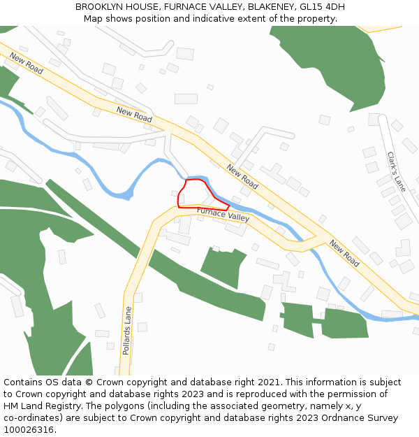 BROOKLYN HOUSE, FURNACE VALLEY, BLAKENEY, GL15 4DH: Location map and indicative extent of plot