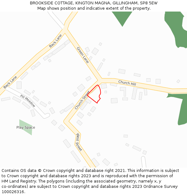 BROOKSIDE COTTAGE, KINGTON MAGNA, GILLINGHAM, SP8 5EW: Location map and indicative extent of plot
