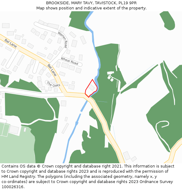 BROOKSIDE, MARY TAVY, TAVISTOCK, PL19 9PR: Location map and indicative extent of plot