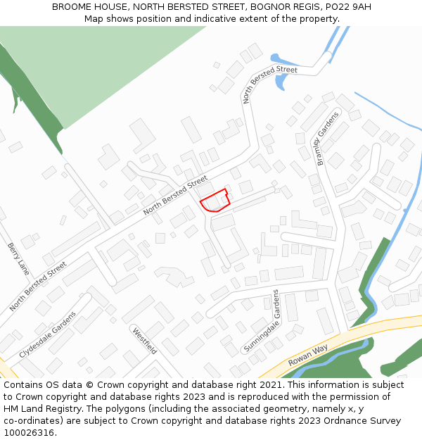 BROOME HOUSE, NORTH BERSTED STREET, BOGNOR REGIS, PO22 9AH: Location map and indicative extent of plot