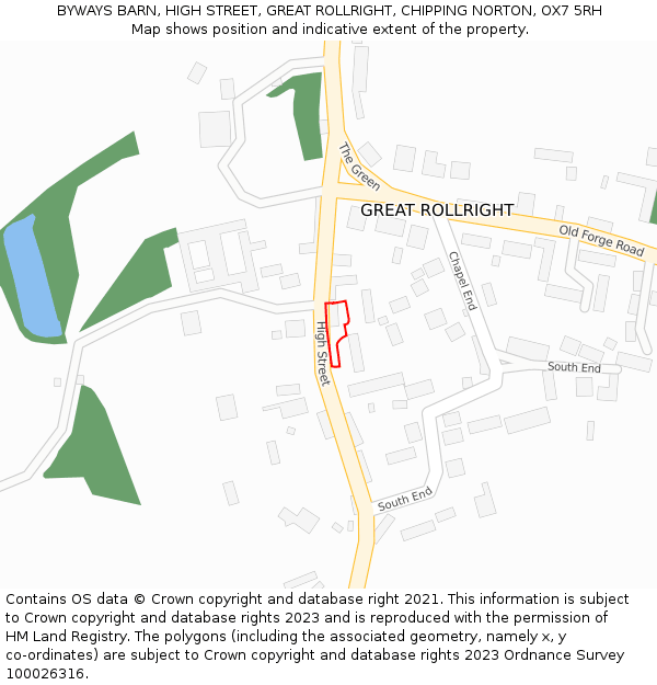 BYWAYS BARN, HIGH STREET, GREAT ROLLRIGHT, CHIPPING NORTON, OX7 5RH: Location map and indicative extent of plot