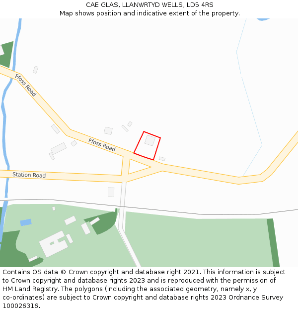 CAE GLAS, LLANWRTYD WELLS, LD5 4RS: Location map and indicative extent of plot