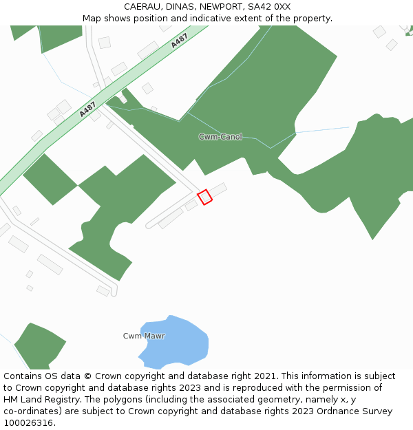 CAERAU, DINAS, NEWPORT, SA42 0XX: Location map and indicative extent of plot