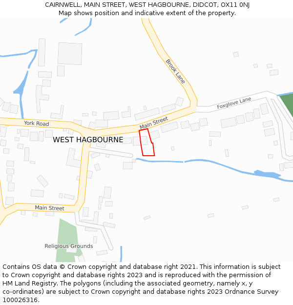 CAIRNWELL, MAIN STREET, WEST HAGBOURNE, DIDCOT, OX11 0NJ: Location map and indicative extent of plot