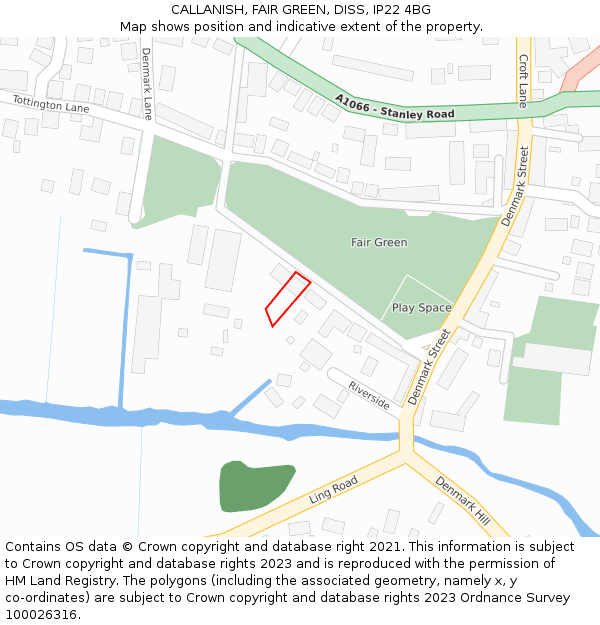 CALLANISH, FAIR GREEN, DISS, IP22 4BG: Location map and indicative extent of plot