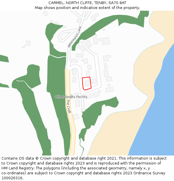 CARMEL, NORTH CLIFFE, TENBY, SA70 8AT: Location map and indicative extent of plot