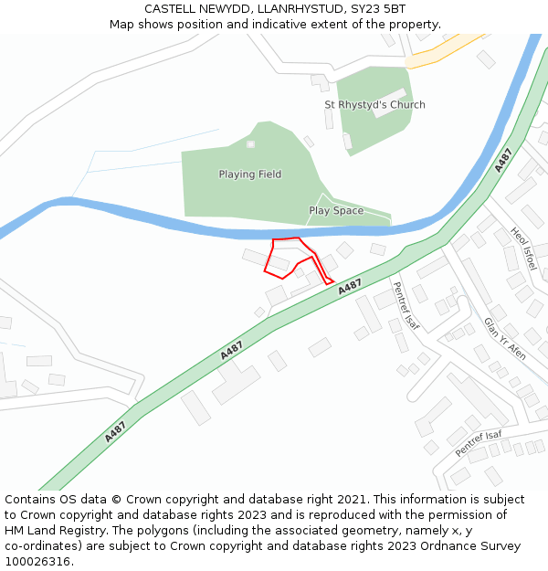 CASTELL NEWYDD, LLANRHYSTUD, SY23 5BT: Location map and indicative extent of plot