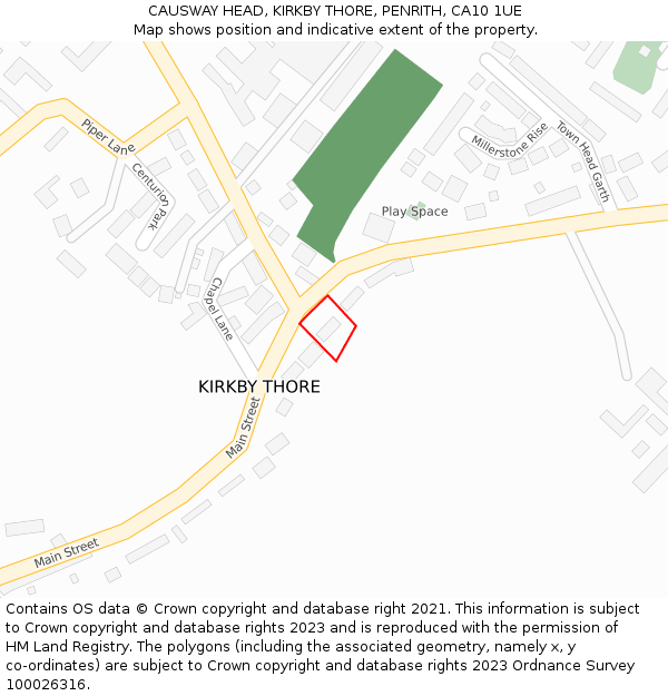 CAUSWAY HEAD, KIRKBY THORE, PENRITH, CA10 1UE: Location map and indicative extent of plot