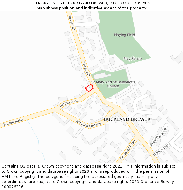 CHANGE IN TIME, BUCKLAND BREWER, BIDEFORD, EX39 5LN: Location map and indicative extent of plot