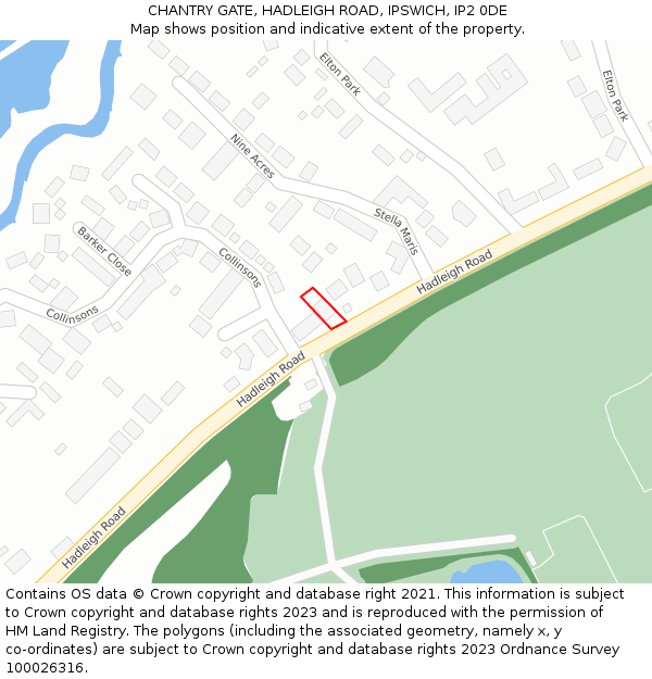 CHANTRY GATE, HADLEIGH ROAD, IPSWICH, IP2 0DE: Location map and indicative extent of plot