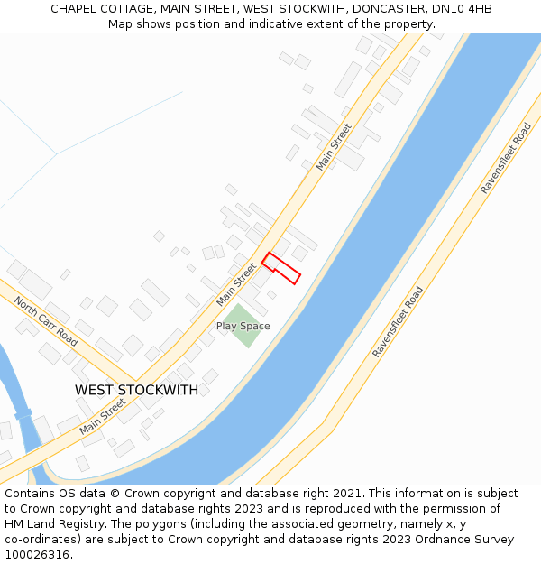 CHAPEL COTTAGE, MAIN STREET, WEST STOCKWITH, DONCASTER, DN10 4HB: Location map and indicative extent of plot