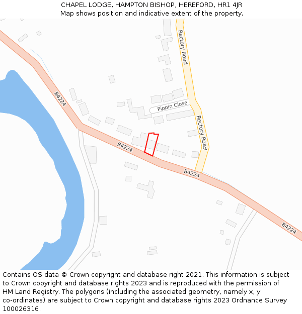 CHAPEL LODGE, HAMPTON BISHOP, HEREFORD, HR1 4JR: Location map and indicative extent of plot