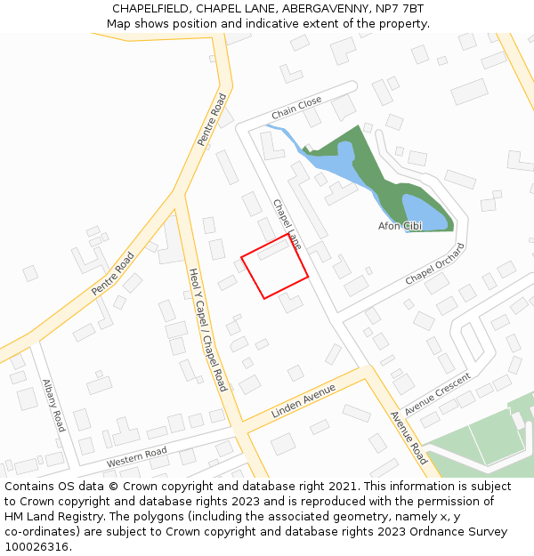 CHAPELFIELD, CHAPEL LANE, ABERGAVENNY, NP7 7BT: Location map and indicative extent of plot