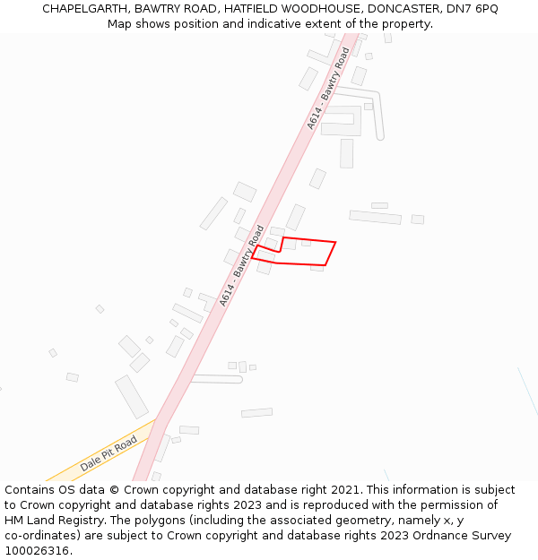 CHAPELGARTH, BAWTRY ROAD, HATFIELD WOODHOUSE, DONCASTER, DN7 6PQ: Location map and indicative extent of plot