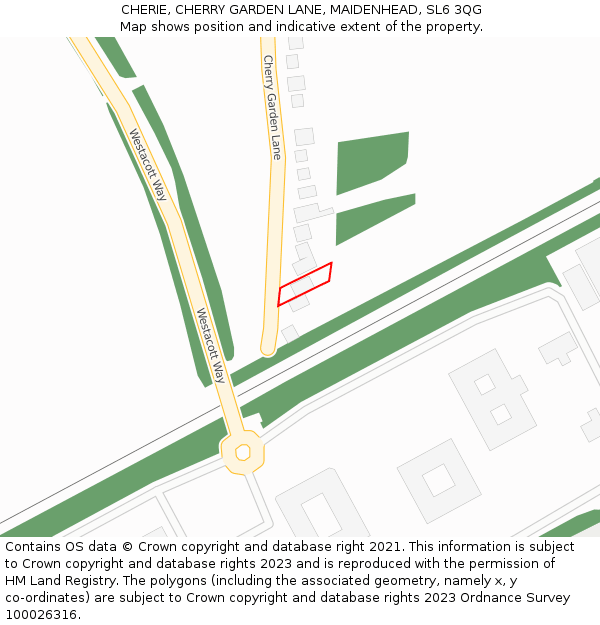 CHERIE, CHERRY GARDEN LANE, MAIDENHEAD, SL6 3QG: Location map and indicative extent of plot