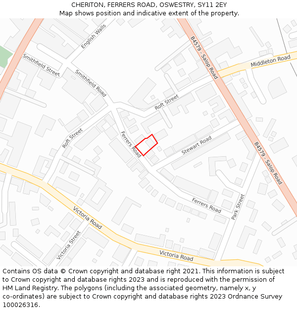 CHERITON, FERRERS ROAD, OSWESTRY, SY11 2EY: Location map and indicative extent of plot