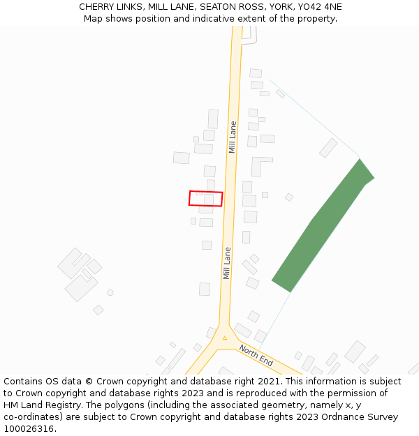 CHERRY LINKS, MILL LANE, SEATON ROSS, YORK, YO42 4NE: Location map and indicative extent of plot