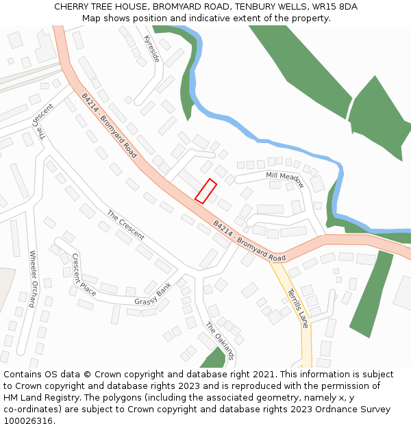 CHERRY TREE HOUSE, BROMYARD ROAD, TENBURY WELLS, WR15 8DA: Location map and indicative extent of plot
