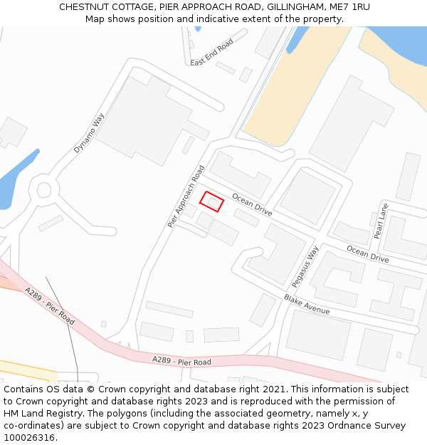 CHESTNUT COTTAGE, PIER APPROACH ROAD, GILLINGHAM, ME7 1RU: Location map and indicative extent of plot