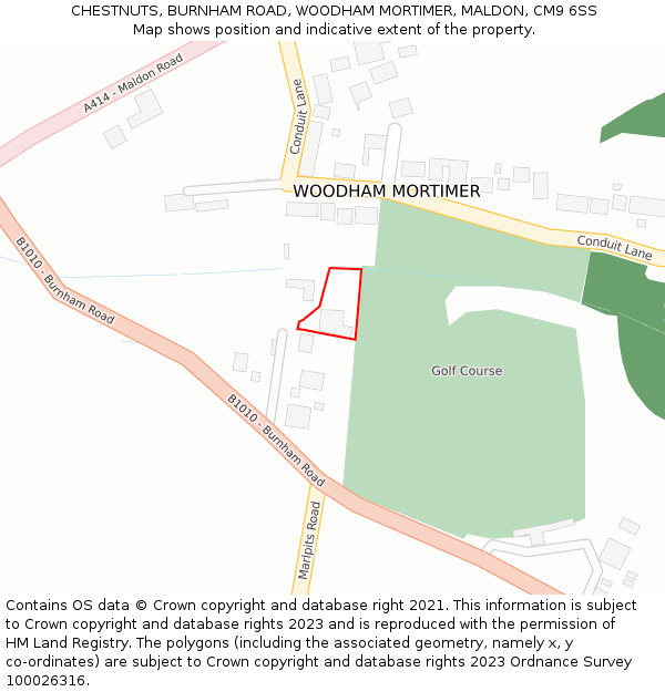CHESTNUTS, BURNHAM ROAD, WOODHAM MORTIMER, MALDON, CM9 6SS: Location map and indicative extent of plot