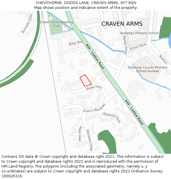 CHEVITHORNE, DODDS LANE, CRAVEN ARMS, SY7 9QN: Location map and indicative extent of plot