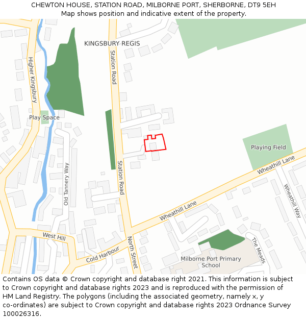CHEWTON HOUSE, STATION ROAD, MILBORNE PORT, SHERBORNE, DT9 5EH: Location map and indicative extent of plot