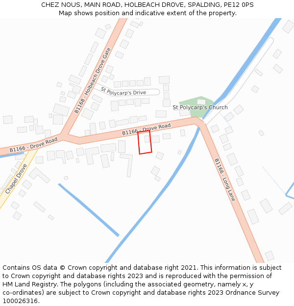 CHEZ NOUS, MAIN ROAD, HOLBEACH DROVE, SPALDING, PE12 0PS: Location map and indicative extent of plot