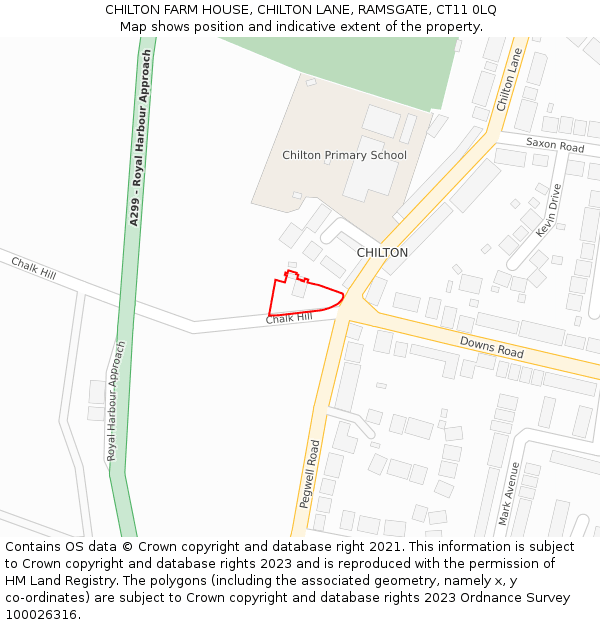 CHILTON FARM HOUSE, CHILTON LANE, RAMSGATE, CT11 0LQ: Location map and indicative extent of plot