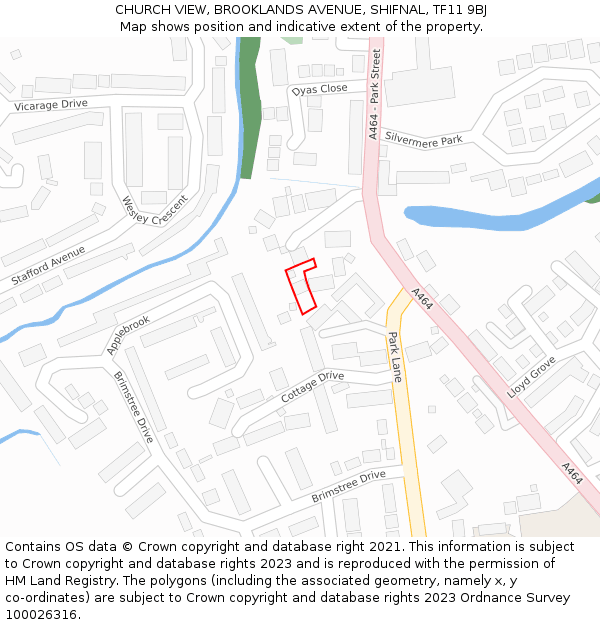 CHURCH VIEW, BROOKLANDS AVENUE, SHIFNAL, TF11 9BJ: Location map and indicative extent of plot