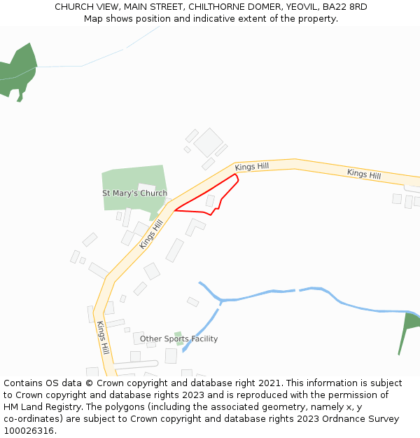 CHURCH VIEW, MAIN STREET, CHILTHORNE DOMER, YEOVIL, BA22 8RD: Location map and indicative extent of plot