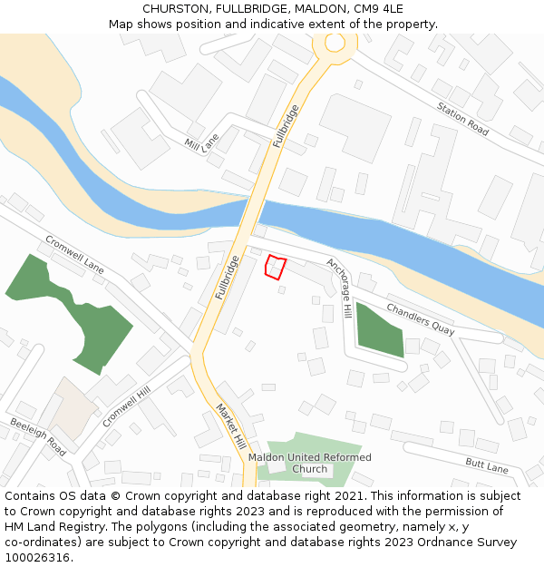 CHURSTON, FULLBRIDGE, MALDON, CM9 4LE: Location map and indicative extent of plot