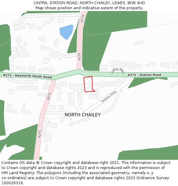 CINTRA, STATION ROAD, NORTH CHAILEY, LEWES, BN8 4HD: Location map and indicative extent of plot