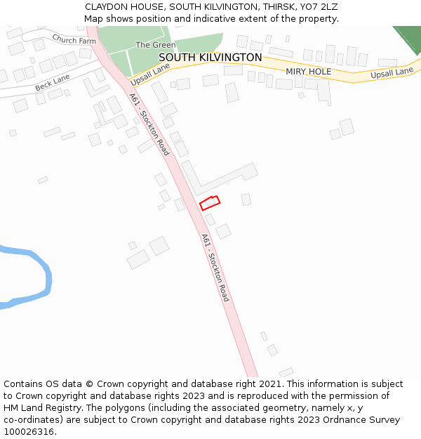 CLAYDON HOUSE, SOUTH KILVINGTON, THIRSK, YO7 2LZ: Location map and indicative extent of plot